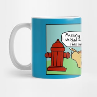 Cat and Sloth Fire Hydrant Comic Mug